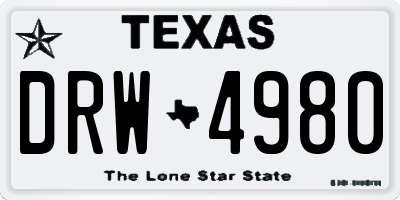 TX license plate DRW4980