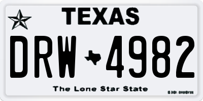 TX license plate DRW4982
