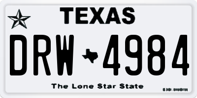 TX license plate DRW4984