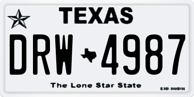 TX license plate DRW4987