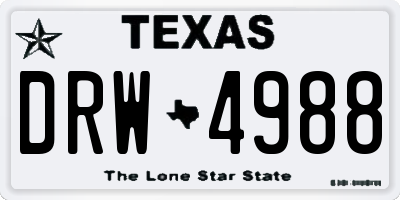 TX license plate DRW4988