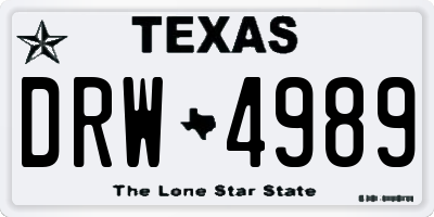 TX license plate DRW4989