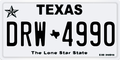 TX license plate DRW4990