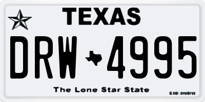 TX license plate DRW4995