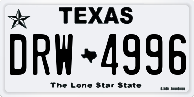 TX license plate DRW4996