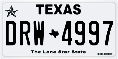 TX license plate DRW4997