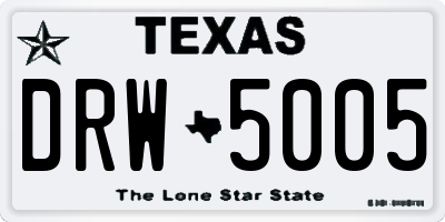 TX license plate DRW5005
