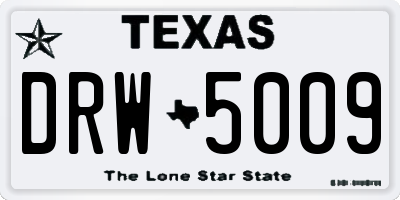 TX license plate DRW5009