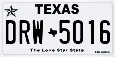 TX license plate DRW5016