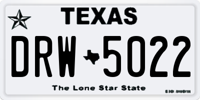 TX license plate DRW5022