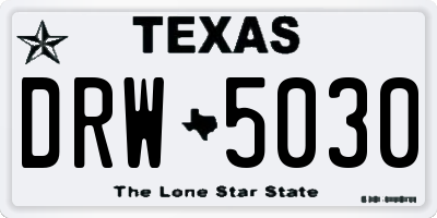TX license plate DRW5030