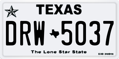 TX license plate DRW5037