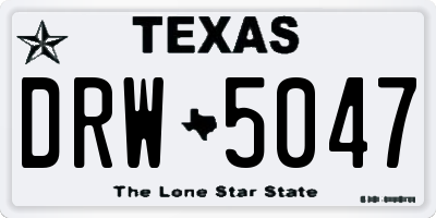 TX license plate DRW5047