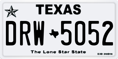 TX license plate DRW5052