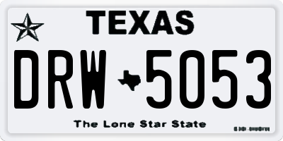 TX license plate DRW5053