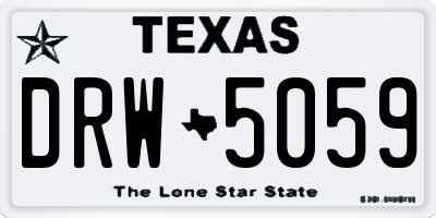 TX license plate DRW5059