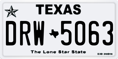 TX license plate DRW5063