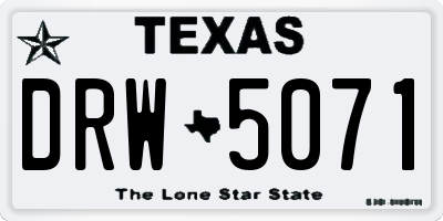 TX license plate DRW5071
