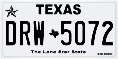 TX license plate DRW5072