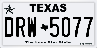 TX license plate DRW5077