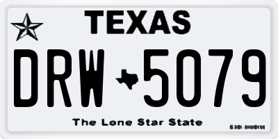 TX license plate DRW5079