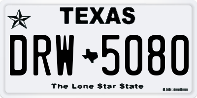 TX license plate DRW5080