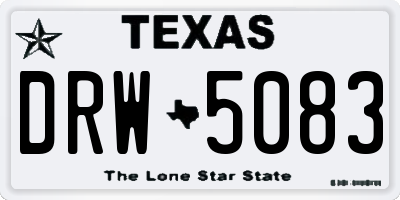 TX license plate DRW5083