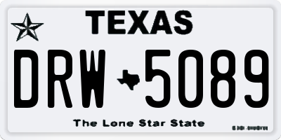 TX license plate DRW5089