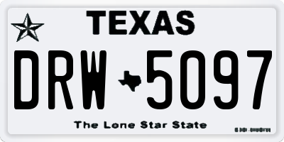 TX license plate DRW5097