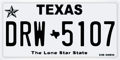 TX license plate DRW5107