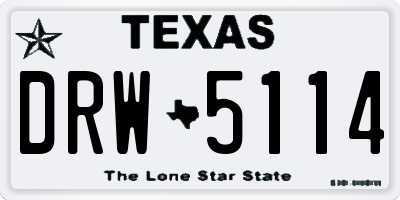 TX license plate DRW5114