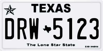 TX license plate DRW5123