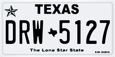 TX license plate DRW5127