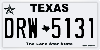 TX license plate DRW5131