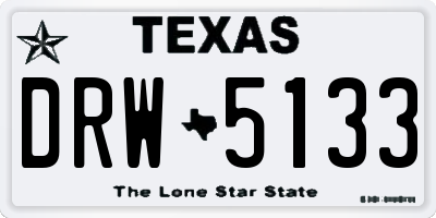 TX license plate DRW5133