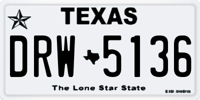 TX license plate DRW5136