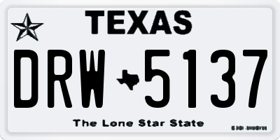 TX license plate DRW5137