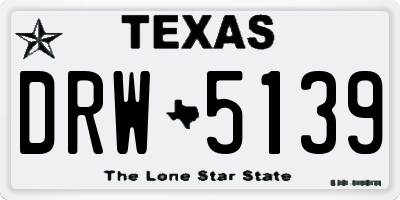 TX license plate DRW5139