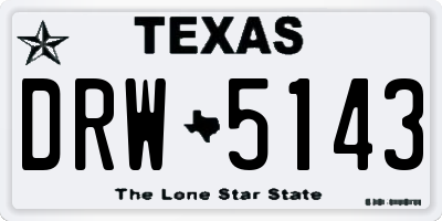 TX license plate DRW5143
