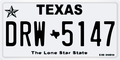 TX license plate DRW5147