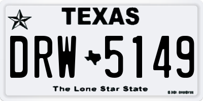 TX license plate DRW5149