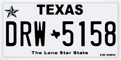 TX license plate DRW5158
