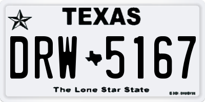 TX license plate DRW5167