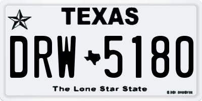 TX license plate DRW5180