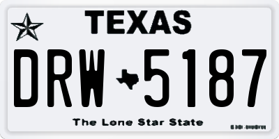 TX license plate DRW5187