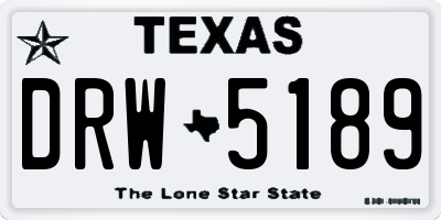 TX license plate DRW5189