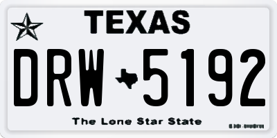 TX license plate DRW5192