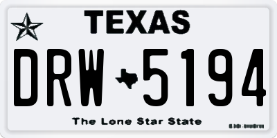 TX license plate DRW5194