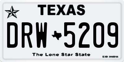 TX license plate DRW5209