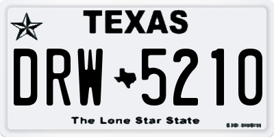 TX license plate DRW5210